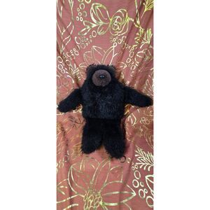 Vintage Musical Realistic Plush Black Bear